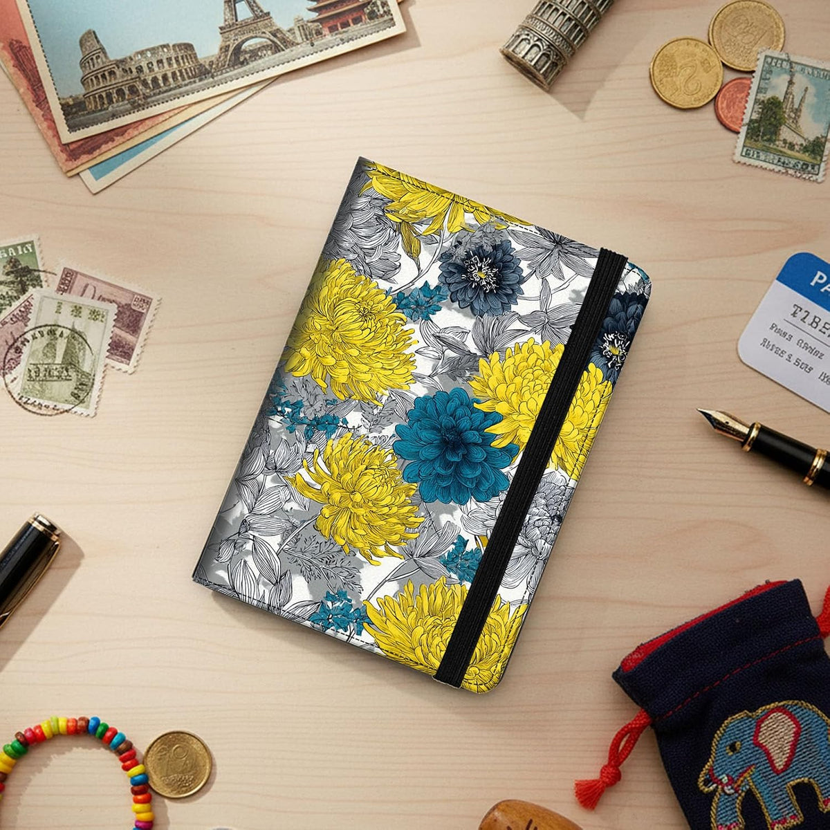 Passport Cover,RFID Blocking,Large Capacity Multi-Slot Travel Passport Wallet for Men & Women - Dark Raven - Colors A