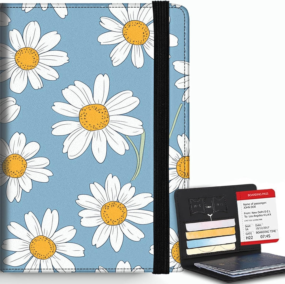 Passport Cover,RFID Blocking,Large Capacity Multi-Slot Travel Passport Wallet for Men & Women - Dark Raven - Colors A