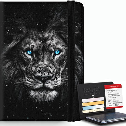 Passport Cover,RFID Blocking,Large Capacity Multi-Slot Travel Passport Wallet for Men & Women - Dark Raven - Colors A