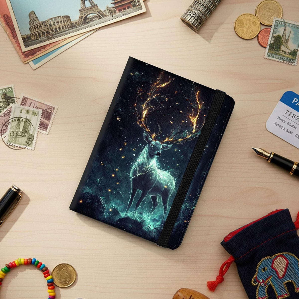 Passport Cover,RFID Blocking,Large Capacity Multi-Slot Travel Passport Wallet for Men & Women - Dark Raven - Colors A