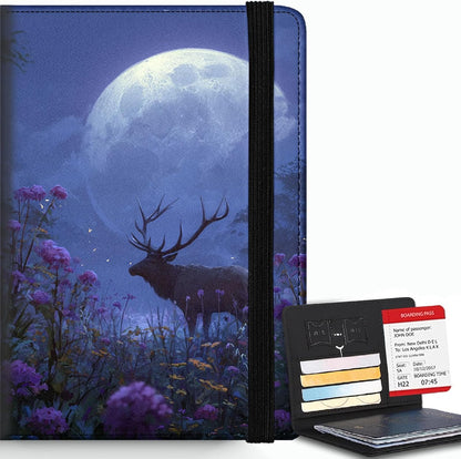 Passport Cover,RFID Blocking,Large Capacity Multi-Slot Travel Passport Wallet for Men & Women - Dark Raven - Colors A