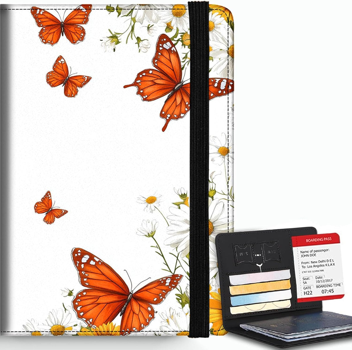 Passport Cover,RFID Blocking,Large Capacity Multi-Slot Travel Passport Wallet for Men & Women - Dark Raven - Colors A