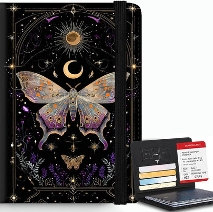 Passport Cover,RFID Blocking,Large Capacity Multi-Slot Travel Passport Wallet for Men & Women - Dark Raven - Colors A