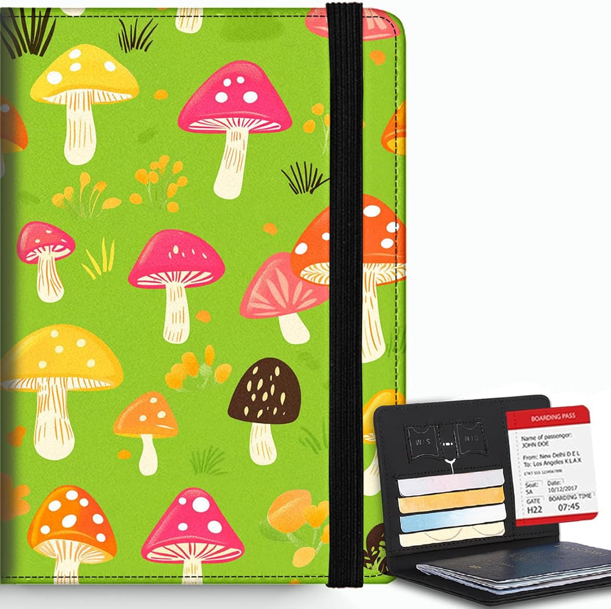 Passport Cover,RFID Blocking,Large Capacity Multi-Slot Travel Passport Wallet for Men & Women - Dark Raven - Colors A