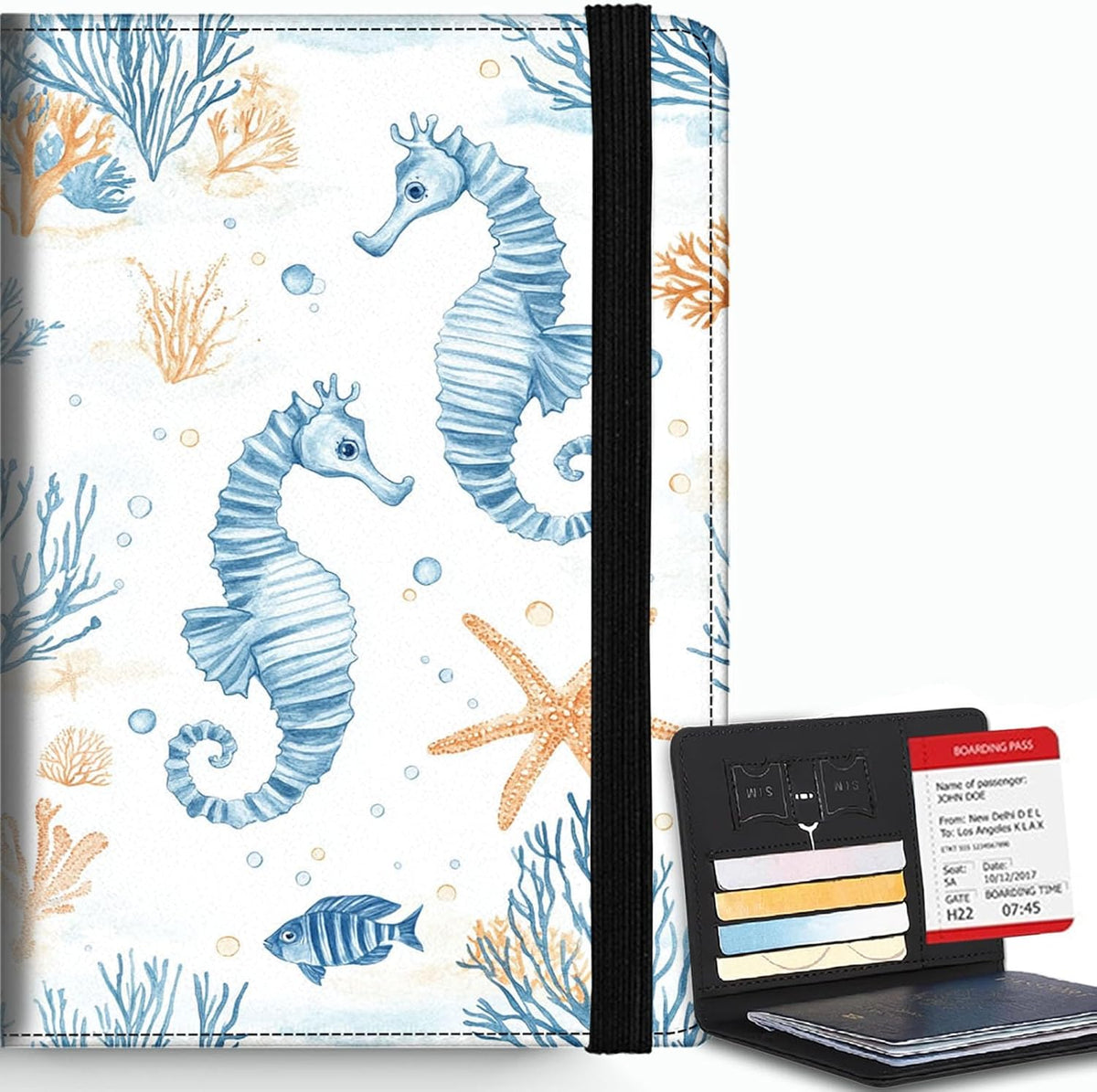 Passport Cover,RFID Blocking,Large Capacity Multi-Slot Travel Passport Wallet for Men & Women - Dark Raven - Colors A