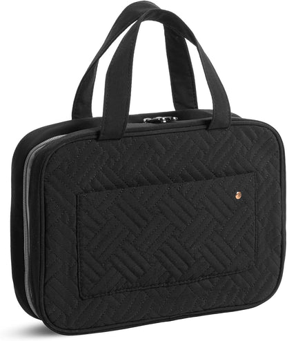 Travel Toiletry Bag Organizers, Black | Makeup Travel Bag for Toiletries with Hanging Hook, Water-Resistant