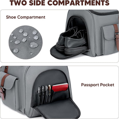 Carry on Garment Bag, 2 in 1 Duffle Bag for Travel Convertible Garment Duffel Bags for Men Women Inner Dry/Wet Compartment Suit Bag Travel with Shoe Compartment Bussiness Weekender Trip,Black
