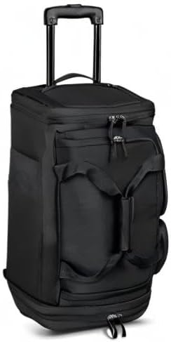 Rolling Duffle Bag with Wheels - Wheeled Carry On Luggage for Travel, Roller Duffel for Men & Women, Telescoping Handle System, Separate Shoe & Laundry Compartment - Leroy, Gray