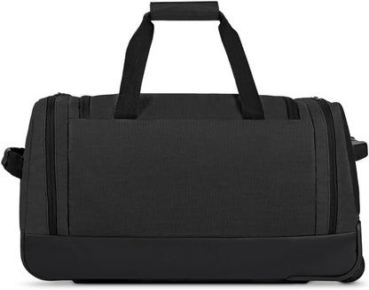 Rolling Duffle Bag with Wheels - Wheeled Carry On Luggage for Travel, Roller Duffel for Men & Women, Telescoping Handle System, Separate Shoe & Laundry Compartment - Leroy, Gray