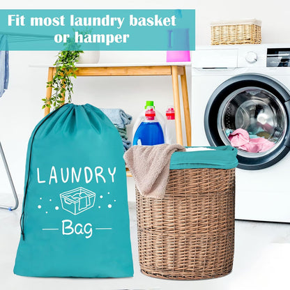2 Pack Extra Large Travel Laundry Bag, Dirty Clothes Organizer with Drawstring,Heavy Duty Travel Laundry Bags,Easy Fit a Laundry Hamper Travel Essentials (Black+Grey, 24" x 36")