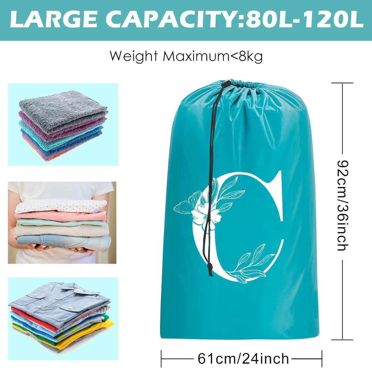 2 Pack Extra Large Travel Laundry Bag, Dirty Clothes Organizer with Drawstring,Heavy Duty Travel Laundry Bags,Easy Fit a Laundry Hamper Travel Essentials (Black+Grey, 24" x 36")