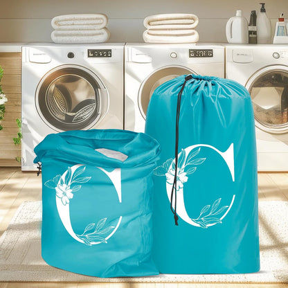 2 Pack Extra Large Travel Laundry Bag, Dirty Clothes Organizer with Drawstring,Heavy Duty Travel Laundry Bags,Easy Fit a Laundry Hamper Travel Essentials (Black+Grey, 24" x 36")