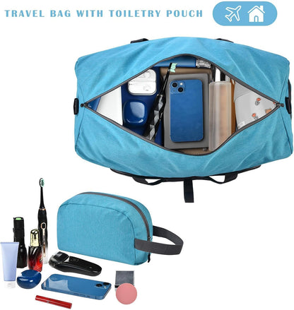 Duffle Bag with Shoes Compartment and Adjustable Strap,Foldable Travel Duffel Bags for Men Women,Waterproof Duffel Bags