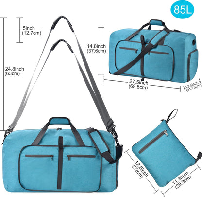 Duffle Bag with Shoes Compartment and Adjustable Strap,Foldable Travel Duffel Bags for Men Women,Waterproof Duffel Bags