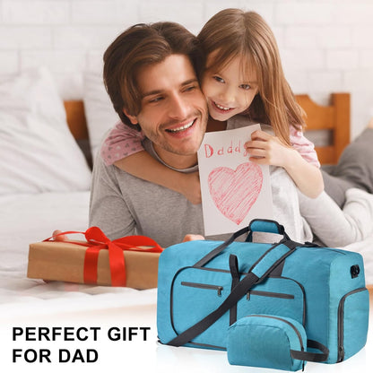 Duffle Bag with Shoes Compartment and Adjustable Strap,Foldable Travel Duffel Bags for Men Women,Waterproof Duffel Bags