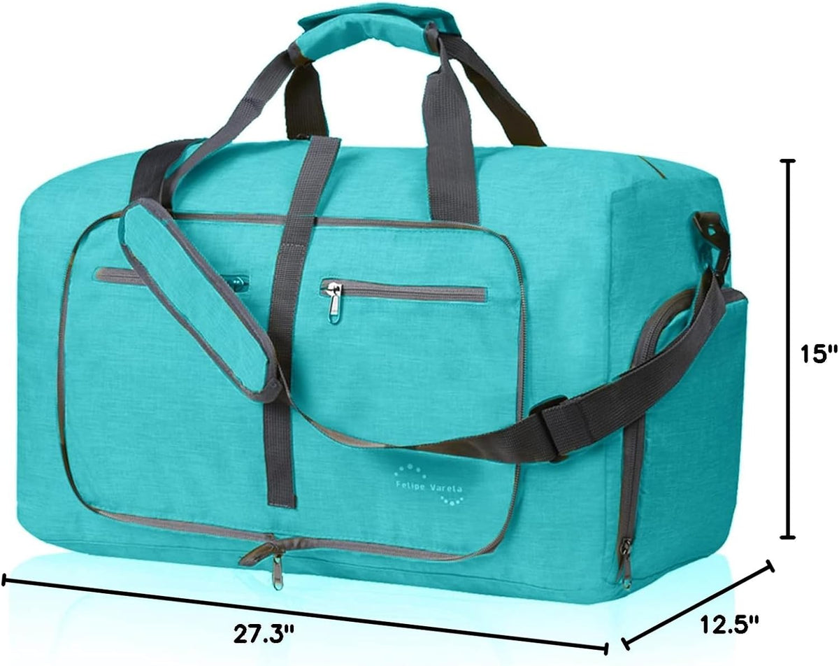 Duffle Bag with Shoes Compartment and Adjustable Strap,Foldable Travel Duffel Bags for Men Women,Waterproof Duffel Bags