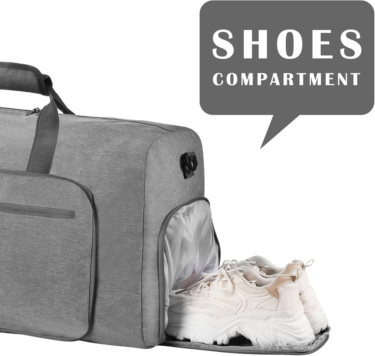 Duffle Bag with Shoes Compartment and Adjustable Strap,Foldable Travel Duffel Bags for Men Women,Waterproof Duffel Bags