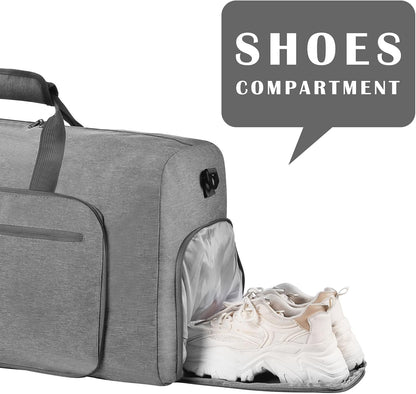 Duffle Bag with Shoes Compartment and Adjustable Strap,Foldable Travel Duffel Bags for Men Women,Waterproof Duffel Bags