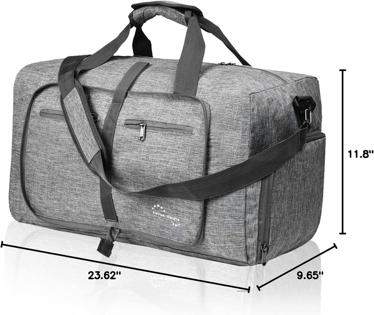 Duffle Bag with Shoes Compartment and Adjustable Strap,Foldable Travel Duffel Bags for Men Women,Waterproof Duffel Bags