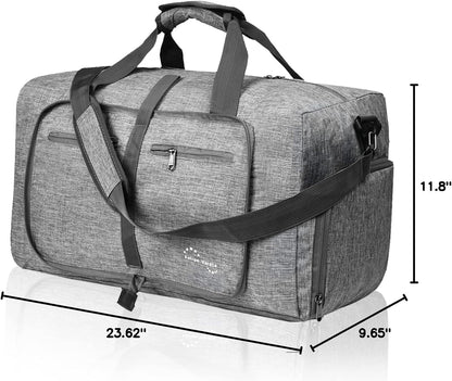 Duffle Bag with Shoes Compartment and Adjustable Strap,Foldable Travel Duffel Bags for Men Women,Waterproof Duffel Bags