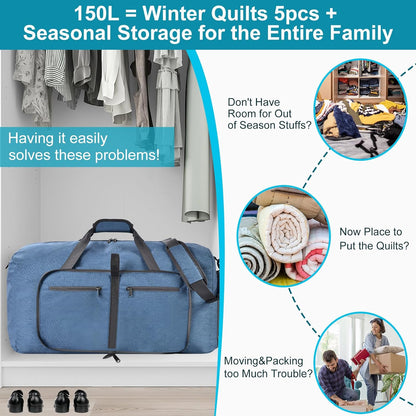 Duffle Bag with Shoes Compartment and Adjustable Strap,Foldable Travel Duffel Bags for Men Women,Waterproof Duffel Bags