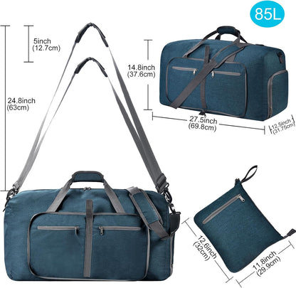Duffle Bag with Shoes Compartment and Adjustable Strap,Foldable Travel Duffel Bags for Men Women,Waterproof Duffel Bags