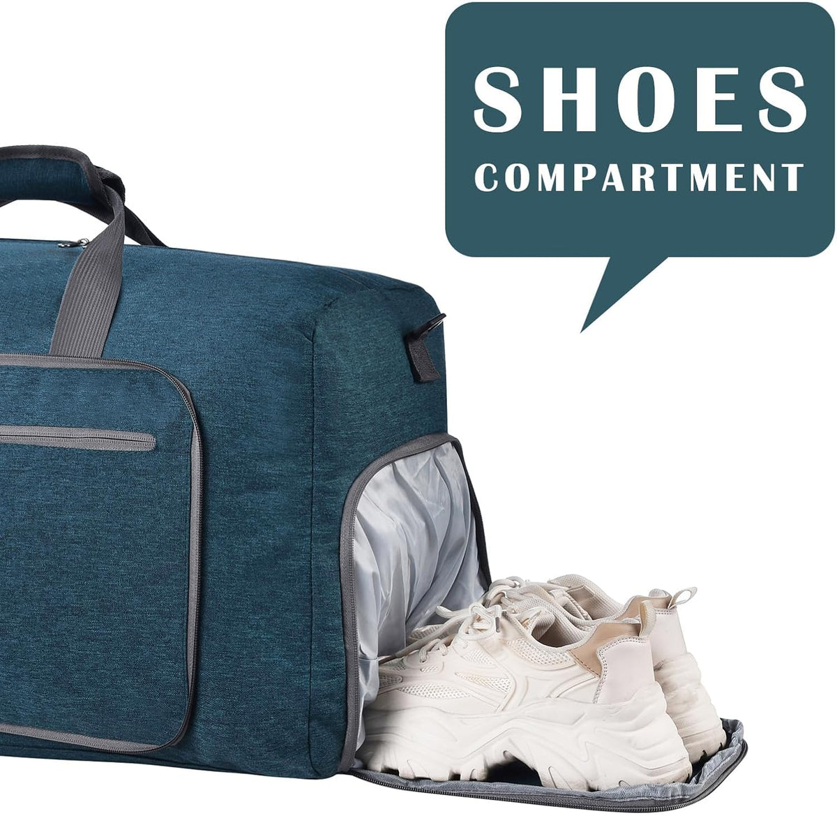 Duffle Bag with Shoes Compartment and Adjustable Strap,Foldable Travel Duffel Bags for Men Women,Waterproof Duffel Bags