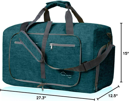 Duffle Bag with Shoes Compartment and Adjustable Strap,Foldable Travel Duffel Bags for Men Women,Waterproof Duffel Bags