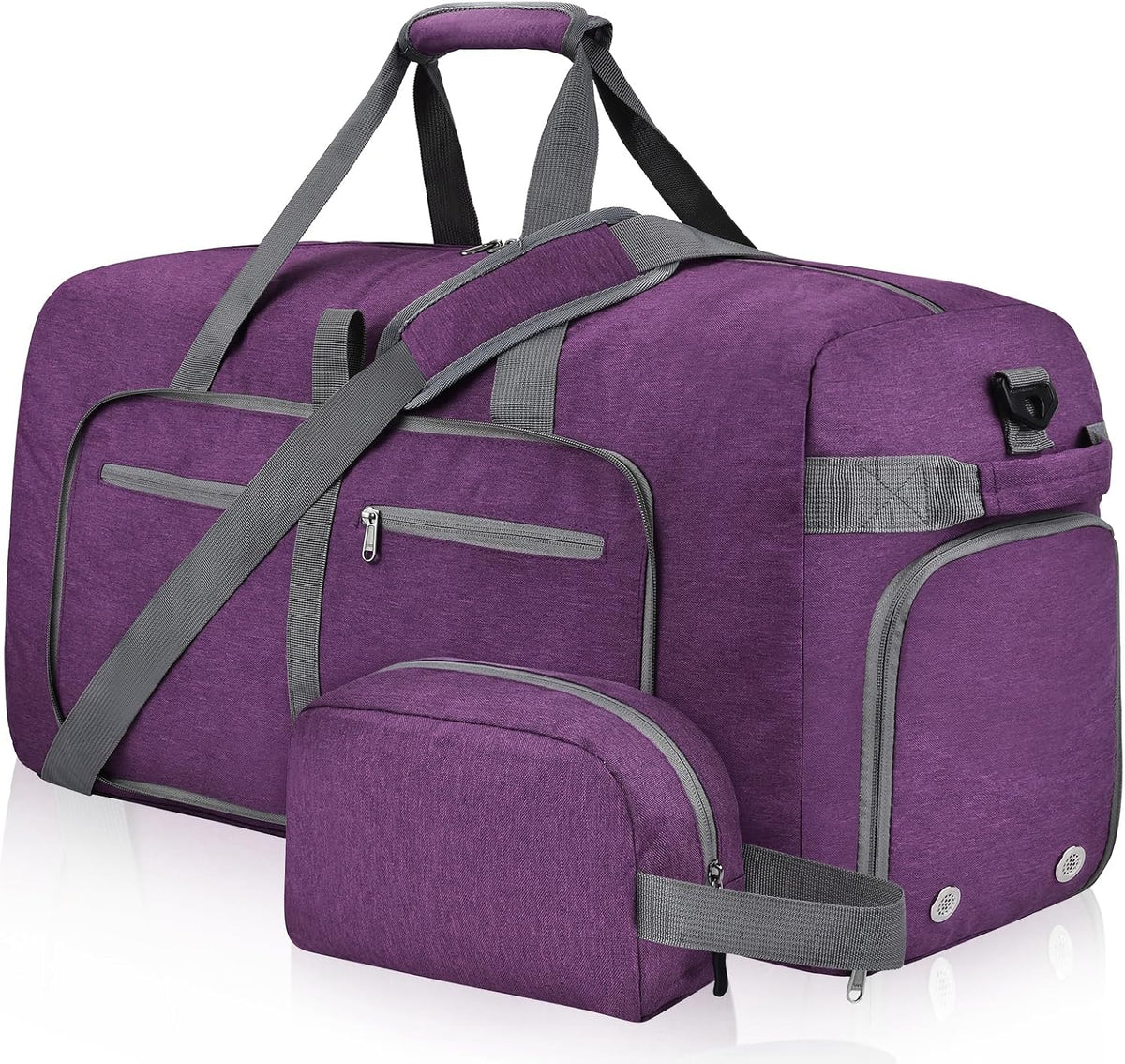 Duffle Bag with Shoes Compartment and Adjustable Strap,Foldable Travel Duffel Bags for Men Women,Waterproof Duffel Bags