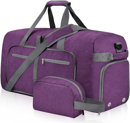 Duffle Bag with Shoes Compartment and Adjustable Strap,Foldable Travel Duffel Bags for Men Women,Waterproof Duffel Bags