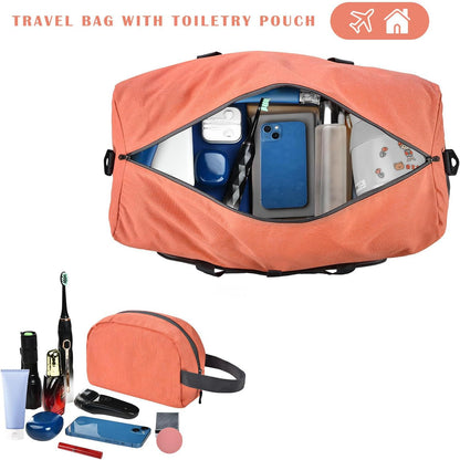 Duffle Bag with Shoes Compartment and Adjustable Strap,Foldable Travel Duffel Bags for Men Women,Waterproof Duffel Bags