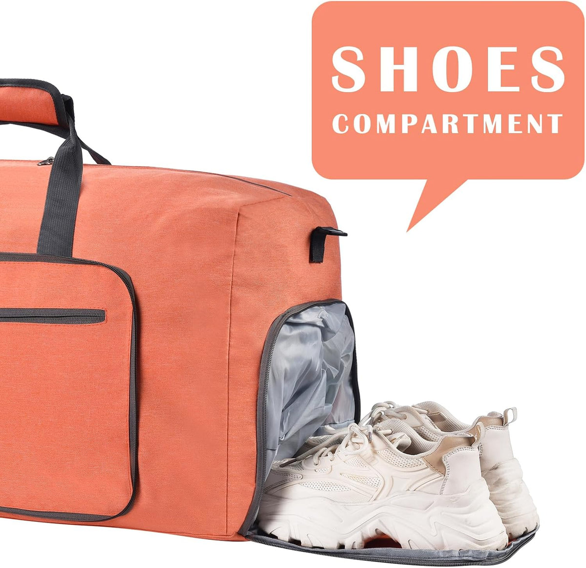Duffle Bag with Shoes Compartment and Adjustable Strap,Foldable Travel Duffel Bags for Men Women,Waterproof Duffel Bags