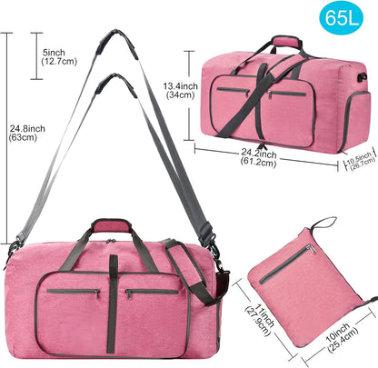 Duffle Bag with Shoes Compartment and Adjustable Strap,Foldable Travel Duffel Bags for Men Women,Waterproof Duffel Bags
