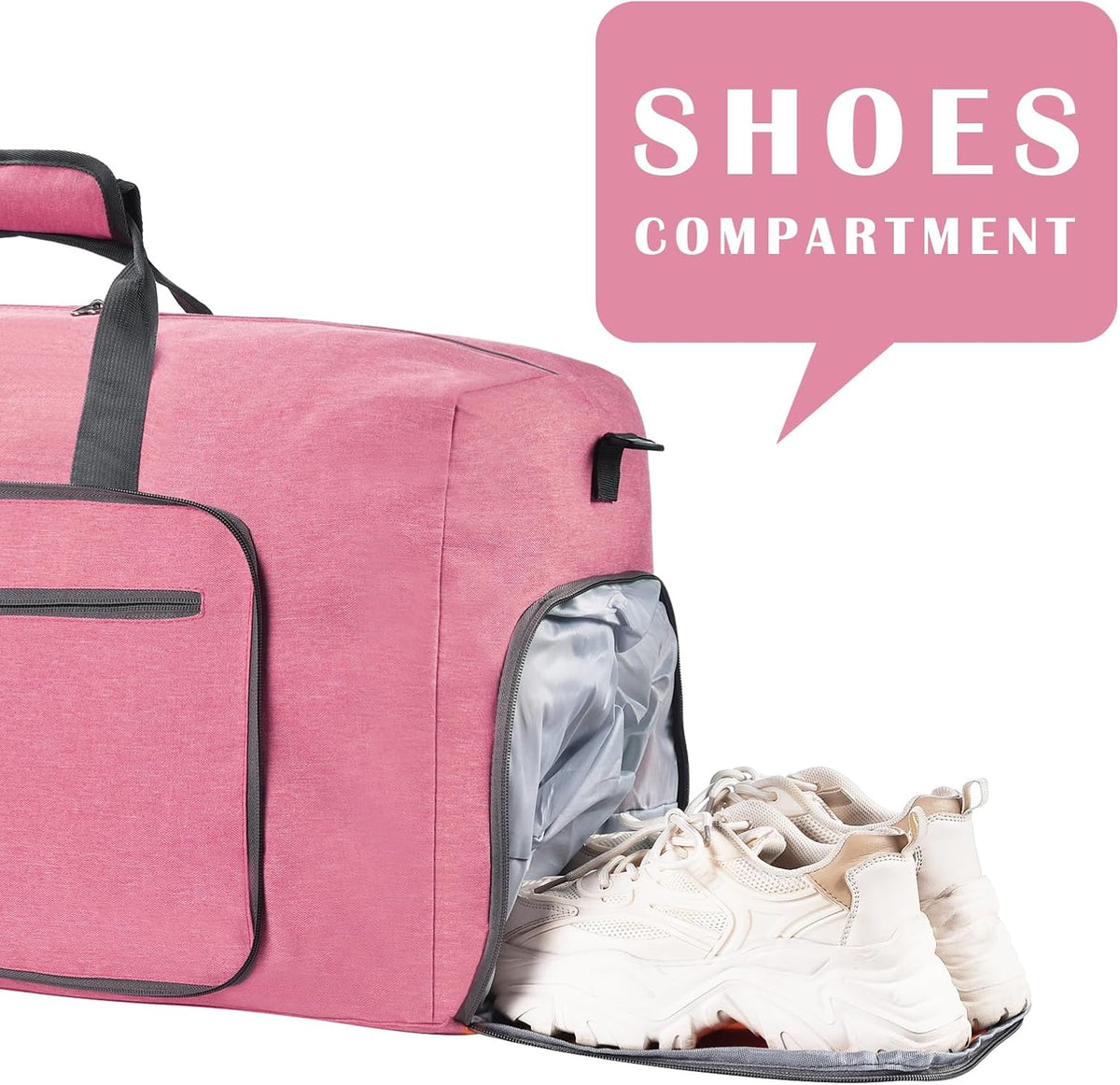 Duffle Bag with Shoes Compartment and Adjustable Strap,Foldable Travel Duffel Bags for Men Women,Waterproof Duffel Bags