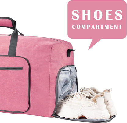 Duffle Bag with Shoes Compartment and Adjustable Strap,Foldable Travel Duffel Bags for Men Women,Waterproof Duffel Bags