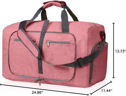 Duffle Bag with Shoes Compartment and Adjustable Strap,Foldable Travel Duffel Bags for Men Women,Waterproof Duffel Bags