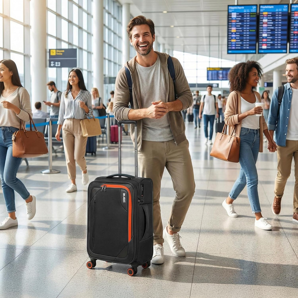 22 inch Carry on Luggage,Softside Suitcase w/TSA LOCK,Expandable 20% Luggage w/Spinner Wheels, Tear-Resistant,Lightweight Rolling Suitcases for Men/Women（Burgundy,22in）