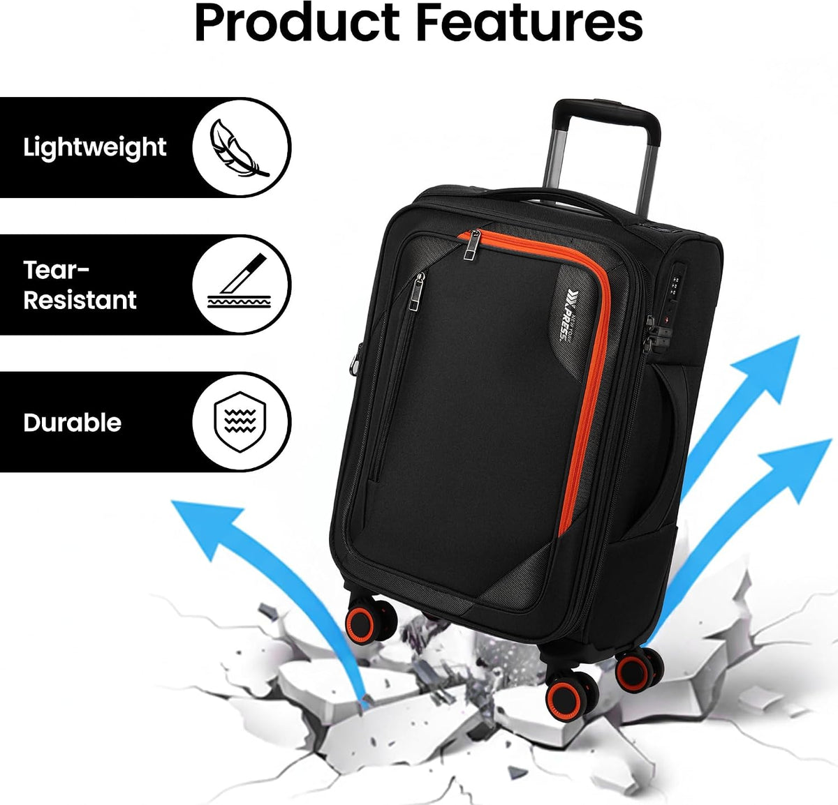 22 inch Carry on Luggage,Softside Suitcase w/TSA LOCK,Expandable 20% Luggage w/Spinner Wheels, Tear-Resistant,Lightweight Rolling Suitcases for Men/Women（Burgundy,22in）