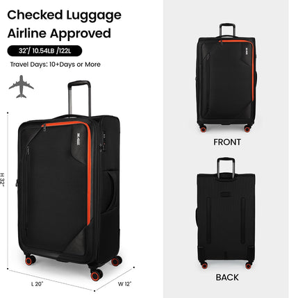 22 inch Carry on Luggage,Softside Suitcase w/TSA LOCK,Expandable 20% Luggage w/Spinner Wheels, Tear-Resistant,Lightweight Rolling Suitcases for Men/Women（Burgundy,22in）