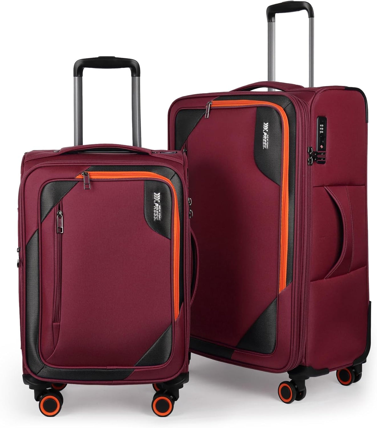 22 inch Carry on Luggage,Softside Suitcase w/TSA LOCK,Expandable 20% Luggage w/Spinner Wheels, Tear-Resistant,Lightweight Rolling Suitcases for Men/Women（Burgundy,22in）