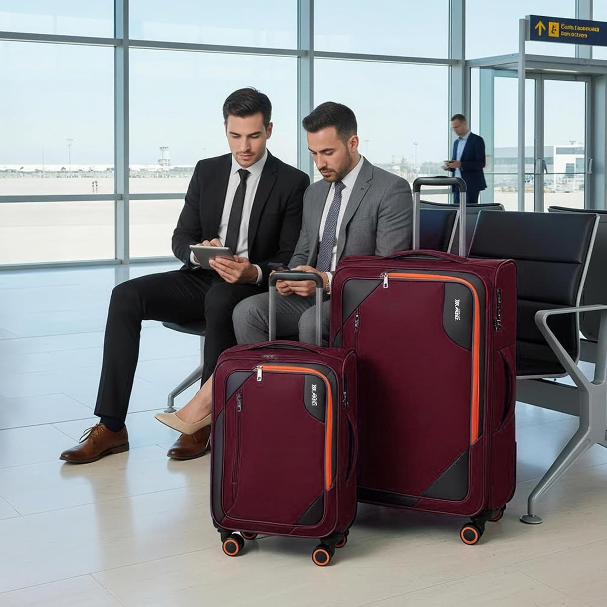 22 inch Carry on Luggage,Softside Suitcase w/TSA LOCK,Expandable 20% Luggage w/Spinner Wheels, Tear-Resistant,Lightweight Rolling Suitcases for Men/Women（Burgundy,22in）