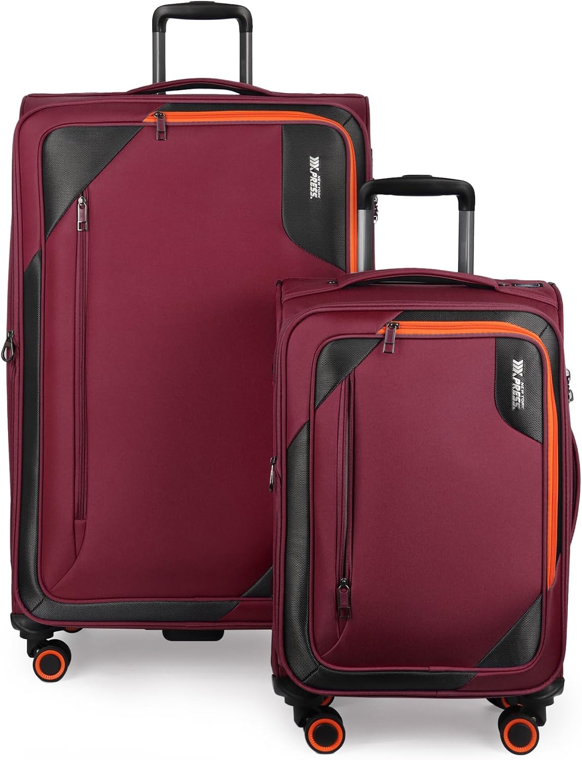22 inch Carry on Luggage,Softside Suitcase w/TSA LOCK,Expandable 20% Luggage w/Spinner Wheels, Tear-Resistant,Lightweight Rolling Suitcases for Men/Women（Burgundy,22in）