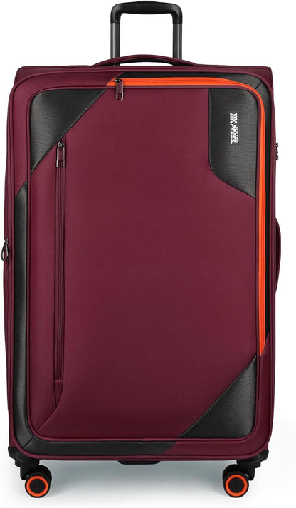 22 inch Carry on Luggage,Softside Suitcase w/TSA LOCK,Expandable 20% Luggage w/Spinner Wheels, Tear-Resistant,Lightweight Rolling Suitcases for Men/Women（Burgundy,22in）