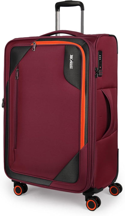 22 inch Carry on Luggage,Softside Suitcase w/TSA LOCK,Expandable 20% Luggage w/Spinner Wheels, Tear-Resistant,Lightweight Rolling Suitcases for Men/Women（Burgundy,22in）
