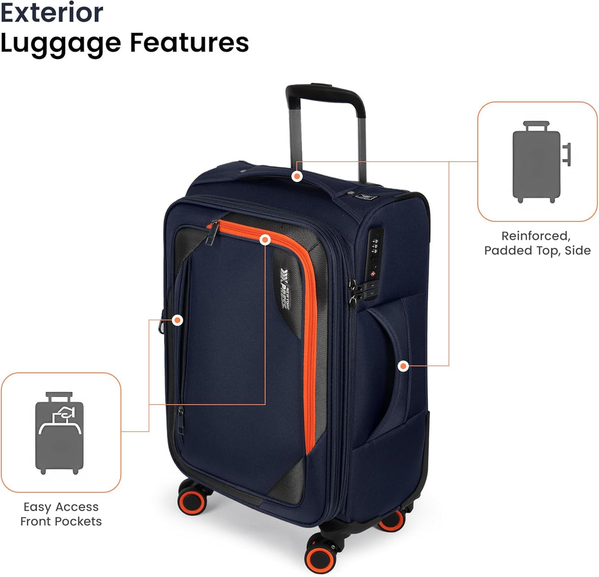 22 inch Carry on Luggage,Softside Suitcase w/TSA LOCK,Expandable 20% Luggage w/Spinner Wheels, Tear-Resistant,Lightweight Rolling Suitcases for Men/Women（Burgundy,22in）