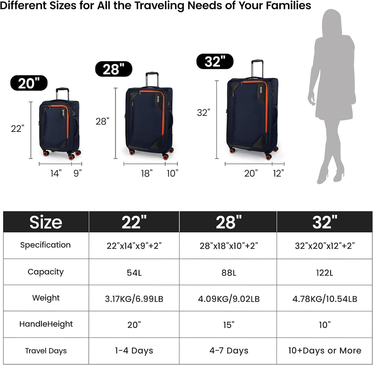 22 inch Carry on Luggage,Softside Suitcase w/TSA LOCK,Expandable 20% Luggage w/Spinner Wheels, Tear-Resistant,Lightweight Rolling Suitcases for Men/Women（Burgundy,22in）