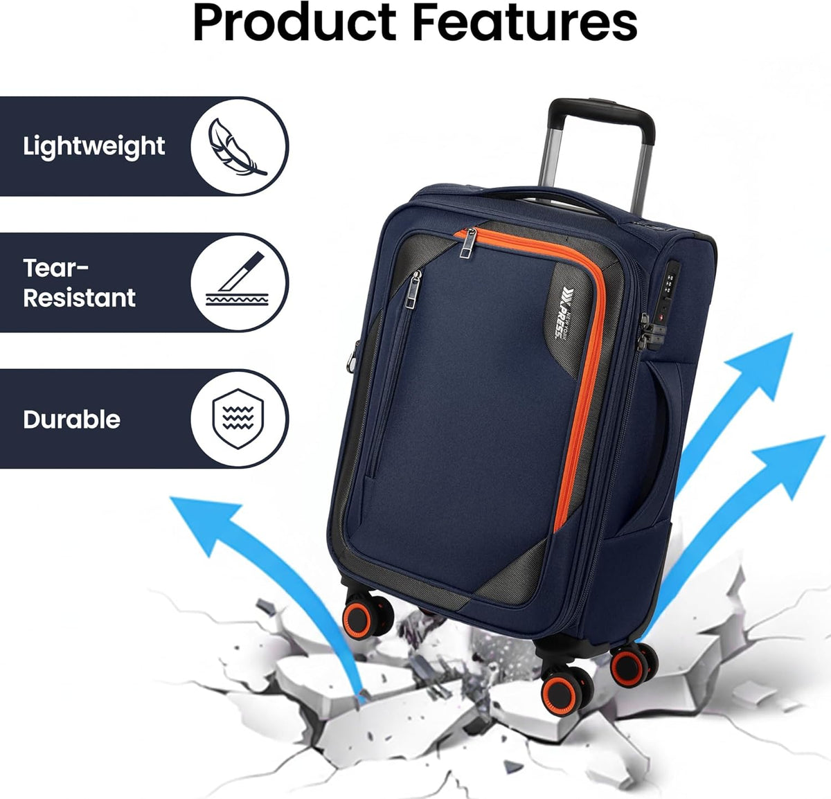 22 inch Carry on Luggage,Softside Suitcase w/TSA LOCK,Expandable 20% Luggage w/Spinner Wheels, Tear-Resistant,Lightweight Rolling Suitcases for Men/Women（Burgundy,22in）