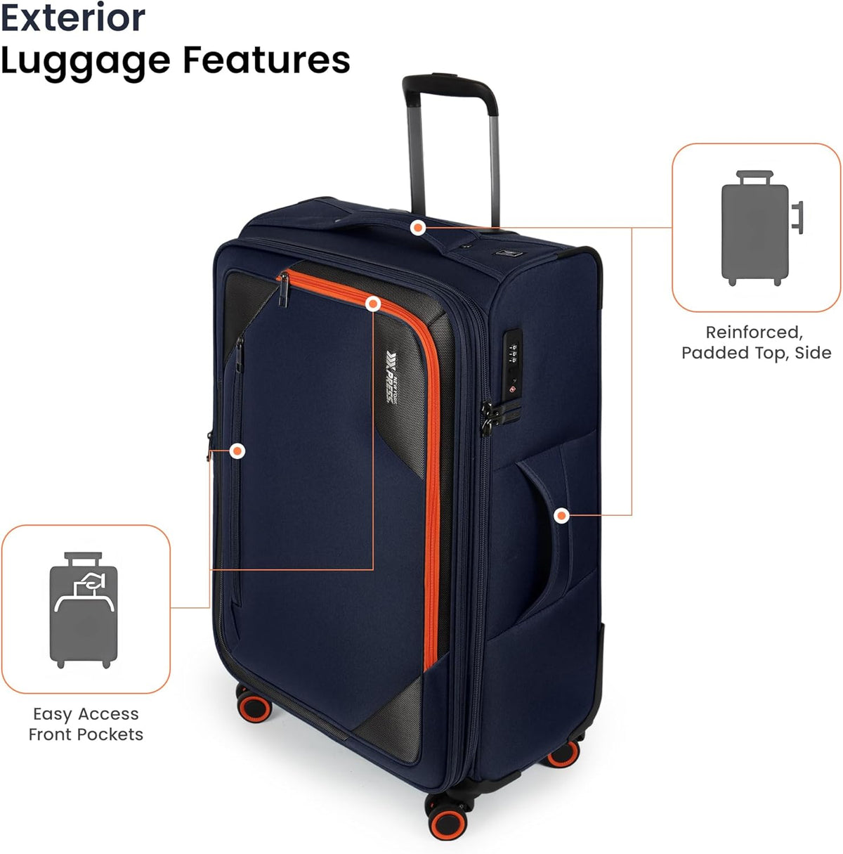 22 inch Carry on Luggage,Softside Suitcase w/TSA LOCK,Expandable 20% Luggage w/Spinner Wheels, Tear-Resistant,Lightweight Rolling Suitcases for Men/Women（Burgundy,22in）