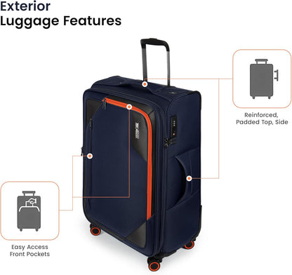 22 inch Carry on Luggage,Softside Suitcase w/TSA LOCK,Expandable 20% Luggage w/Spinner Wheels, Tear-Resistant,Lightweight Rolling Suitcases for Men/Women（Burgundy,22in）
