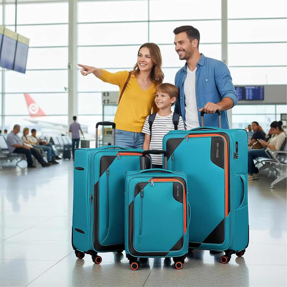 22 inch Carry on Luggage,Softside Suitcase w/TSA LOCK,Expandable 20% Luggage w/Spinner Wheels, Tear-Resistant,Lightweight Rolling Suitcases for Men/Women（Burgundy,22in）